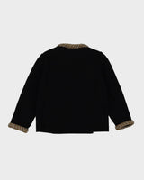 Black With Gold Beads Knitted Cardigan - S