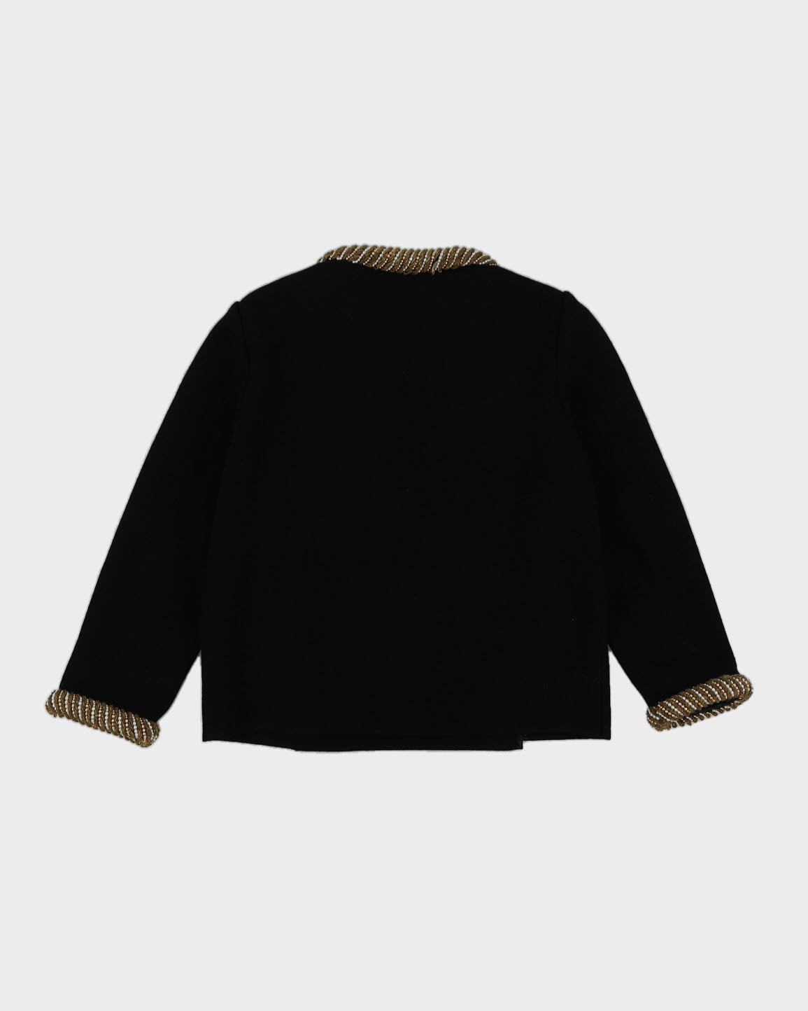 Black With Gold Beads Knitted Cardigan - S
