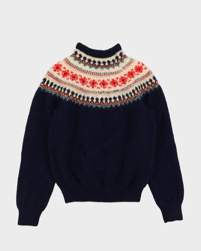 Norwegian Hand-Knitted Patterned Jumper - S