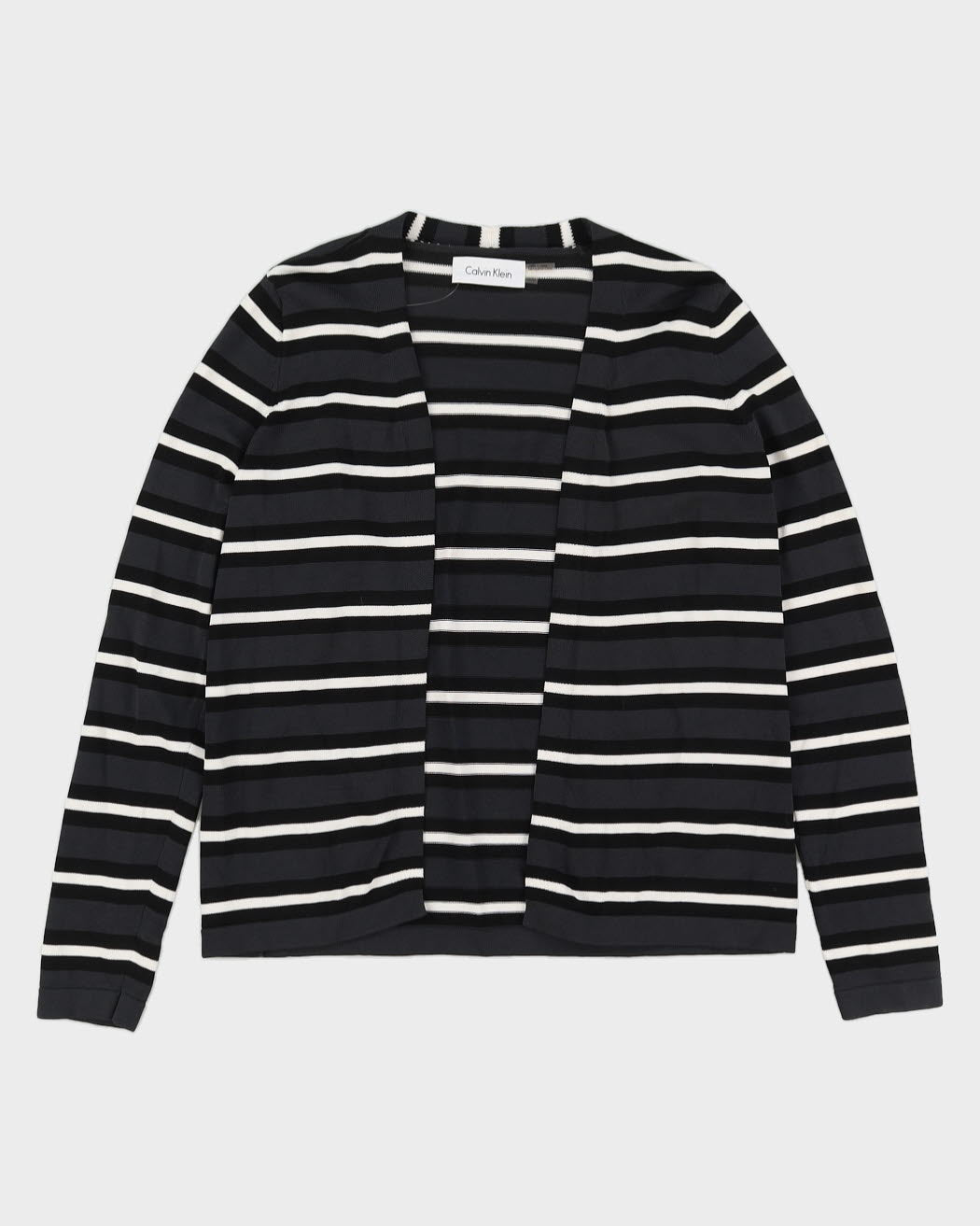 Calvin Klein Grey Striped Cardigan - S