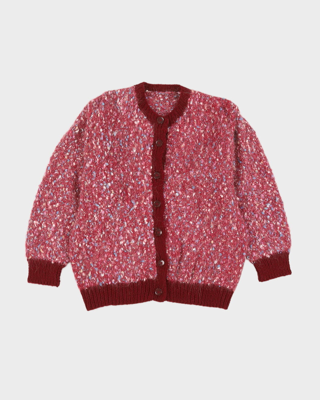 Burgundy Knitted Cardigan - S