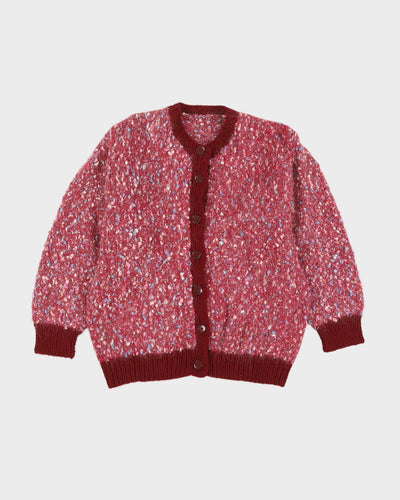 Burgundy Knitted Cardigan - S