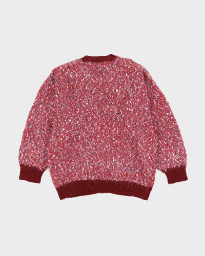 Burgundy Knitted Cardigan - S