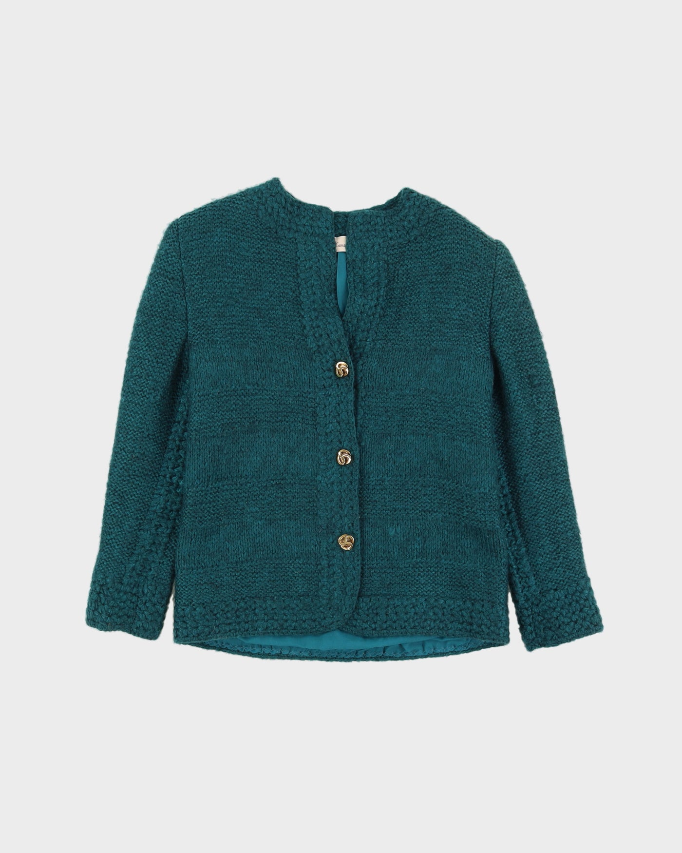 00s Aqua Green Knitted Cardigan - S
