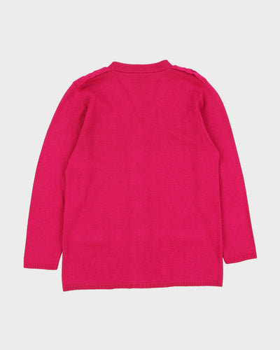 Fuchsia Pink Knitted Cardigan - S
