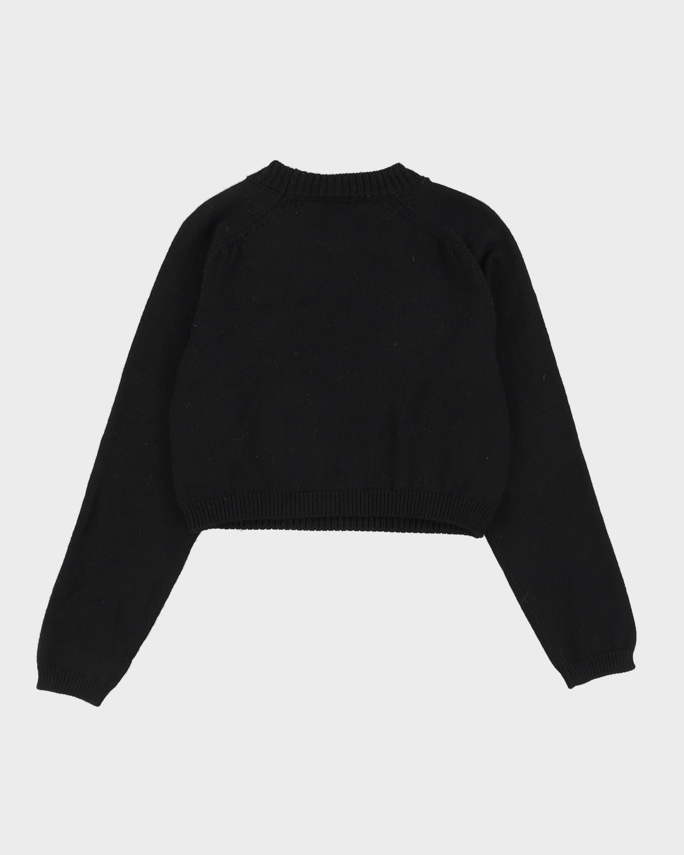 L'Edition Black Beaded Fringed Knitted Jumper - XS
