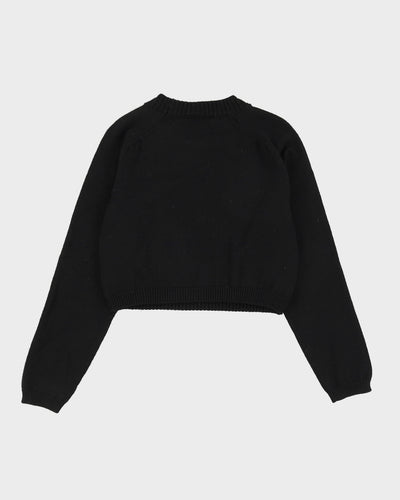 L'Edition Black Beaded Fringed Knitted Jumper - XS