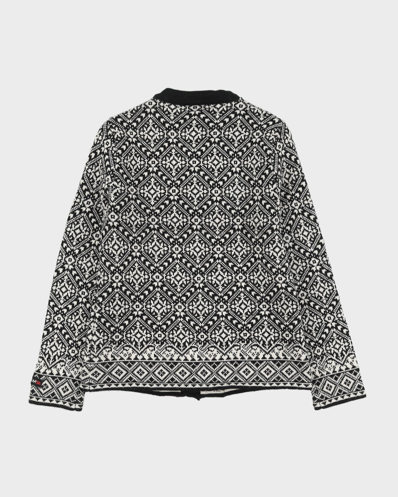 Scandi Style Patterned Knitted Cardigan - M