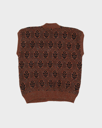 Vintage 1980s Brown Knitted Tank Top - M