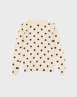 Cream Spotted Cashmere Knitted Jumper - XXS