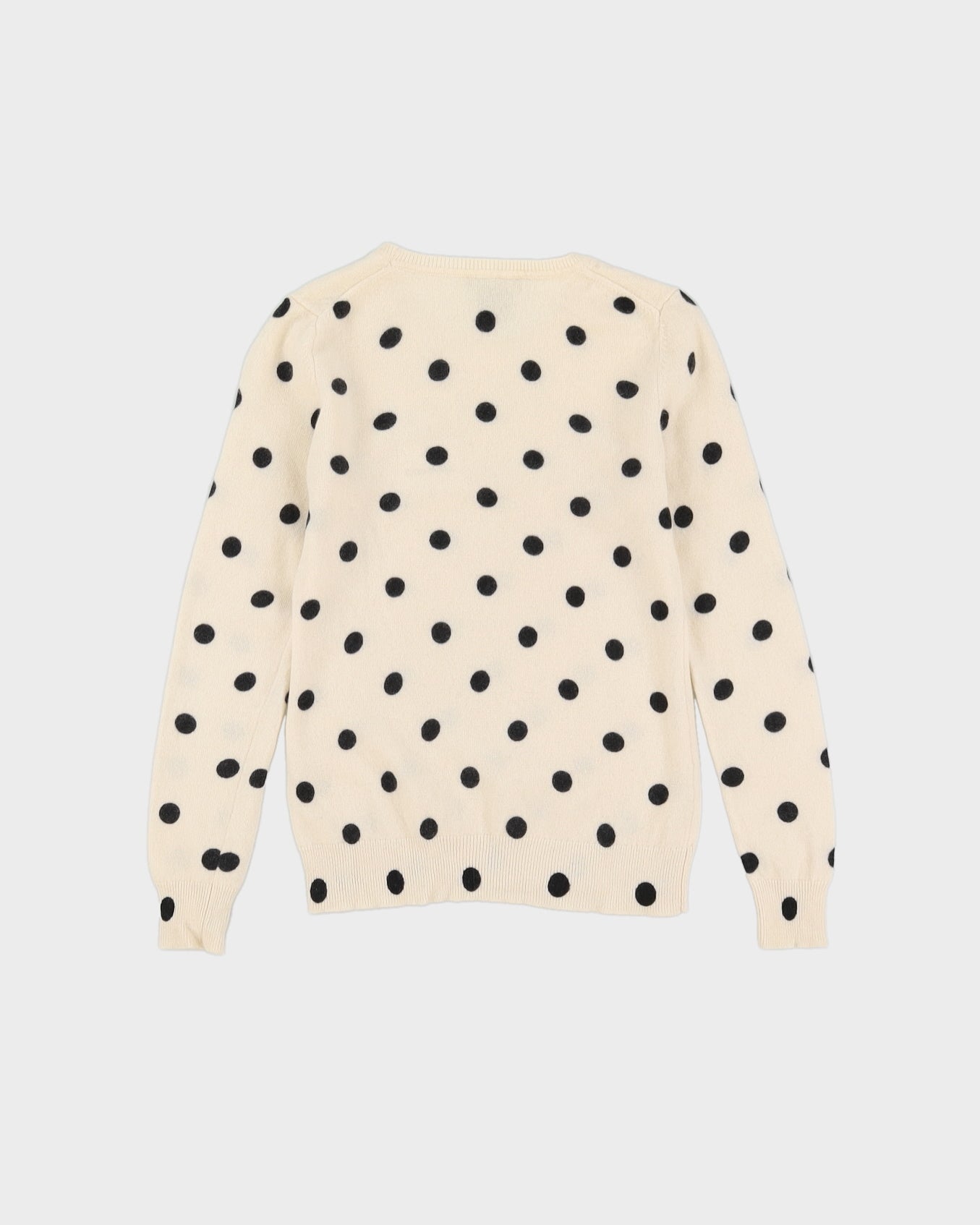 Cream Spotted Cashmere Knitted Jumper - XXS