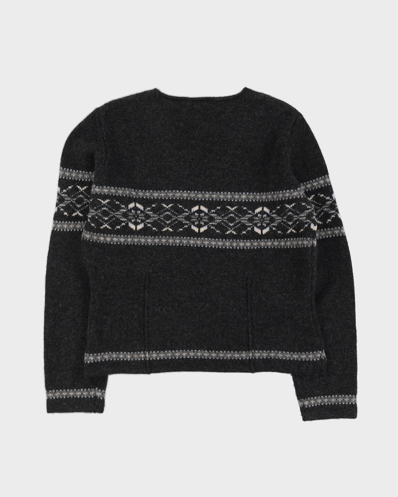 Eddie Bauer Grey Patterned Knitted Jumper - S