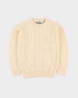 Aran Crafts Cream Wool Knitted Jumper - S