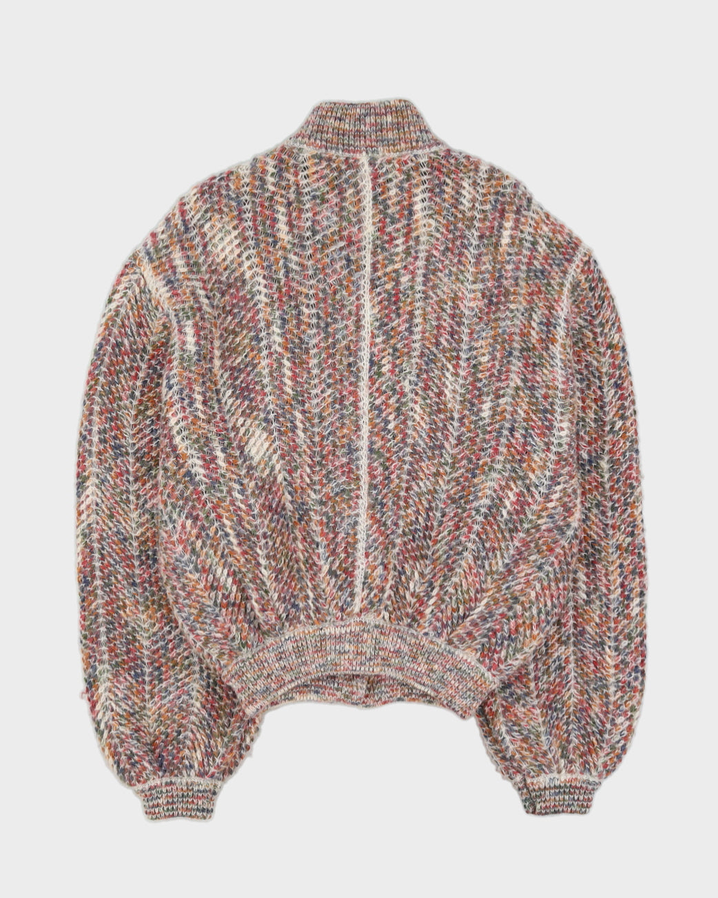 1990s Pink Melange Knitted Cardigan - L