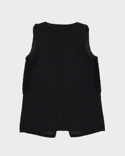 Calvin Klein Black Knitted Sleeveless Cardigan - M
