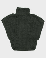 Aran Crafts Green Wool Kitted Poncho - M
