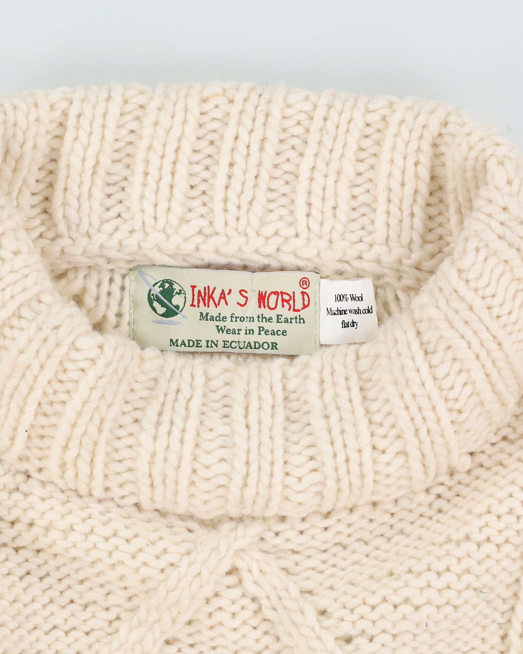 Cream South American Knitted Jumper - M