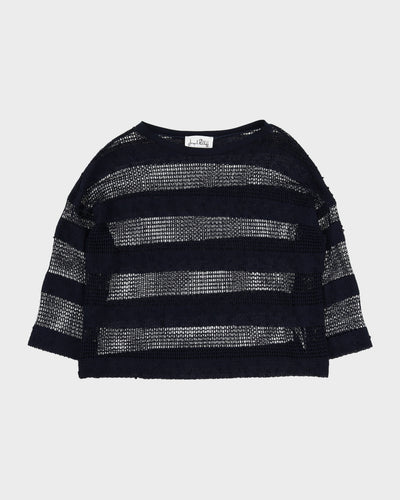 Joseph Ribkoff Blue Lace Knit Jumper - S