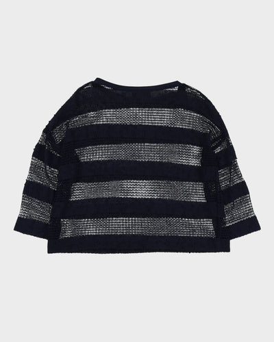 Joseph Ribkoff Blue Lace Knit Jumper - S