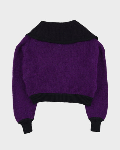 00s Purple Knitted Cardigan - M