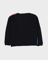 Black Patterned Knitted Jumper - S