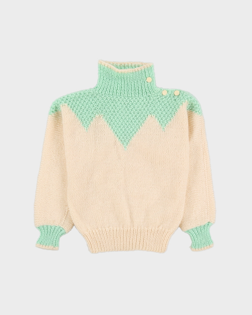 Vintage 1990s Hand Knitted Jumper - S
