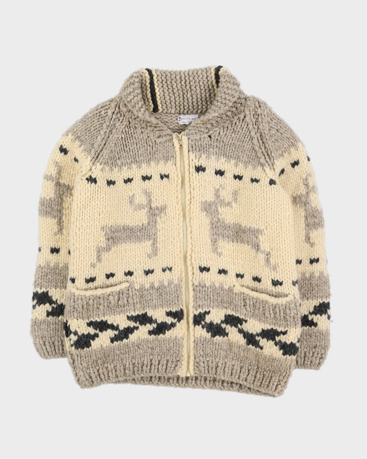 Vintage Chunky Knitted Cardigan - S