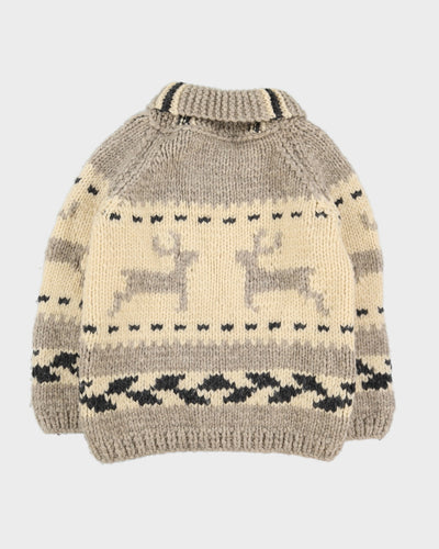 Vintage Chunky Knitted Cardigan - S