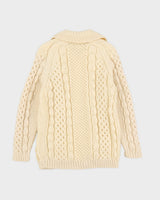 Cream Hand-Knitted Cardigan - M