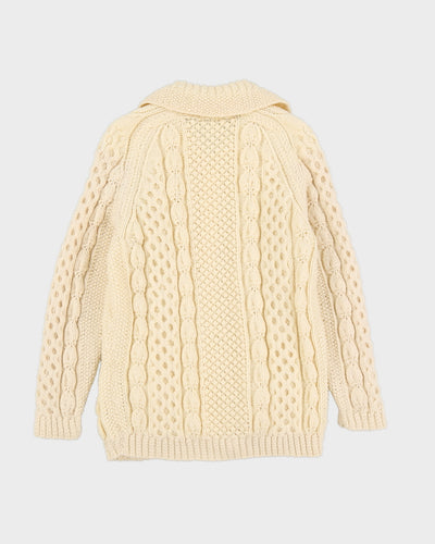 Cream Hand-Knitted Cardigan - M