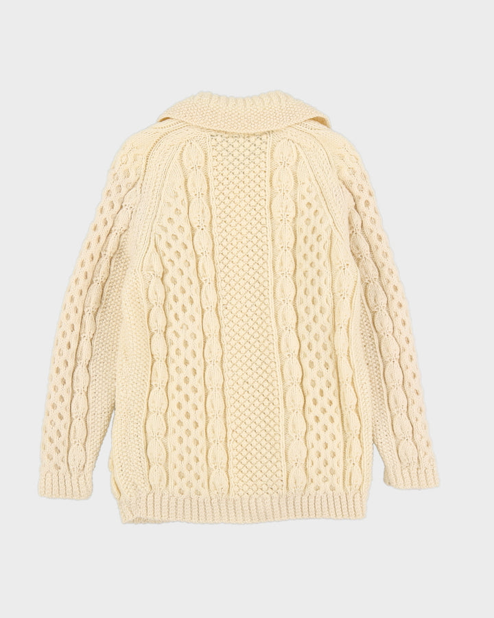 Cream Hand-Knitted Cardigan - M