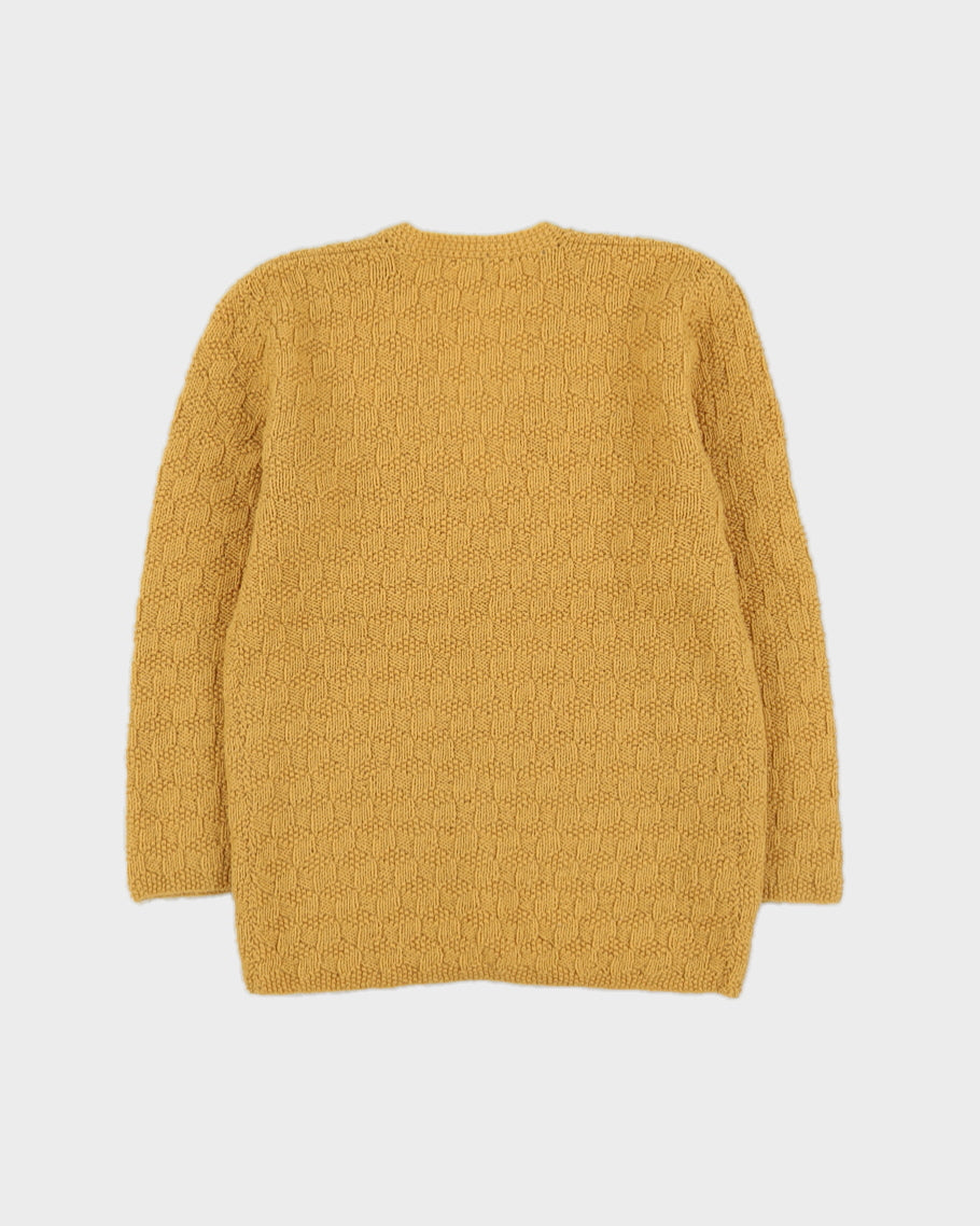 Vintage 1960s Mustard Yellow Knitted Cardigan - XS