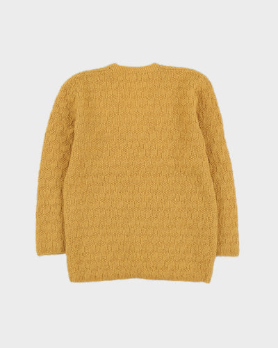 Vintage 1960s Mustard Yellow Knitted Cardigan - XS
