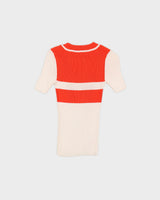 Tory Burch Cream And Orange Knitted Top - XS
