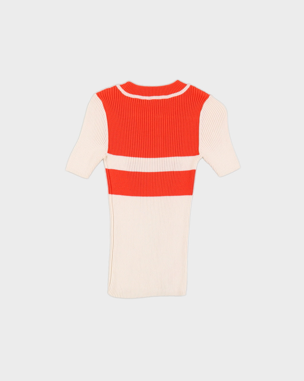 Tory Burch Cream And Orange Knitted Top - XS