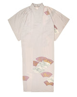 Vintage Grey And Burgundy Patterned Summer Yukata Kimono - L
