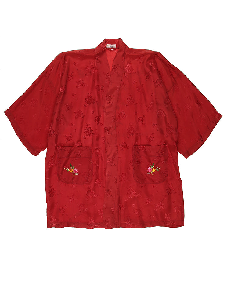 Vintage Chinese Golden Bee Embroidered Robe - M