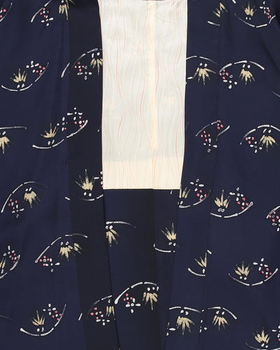 1950's navy with atomic print haori kimono - S