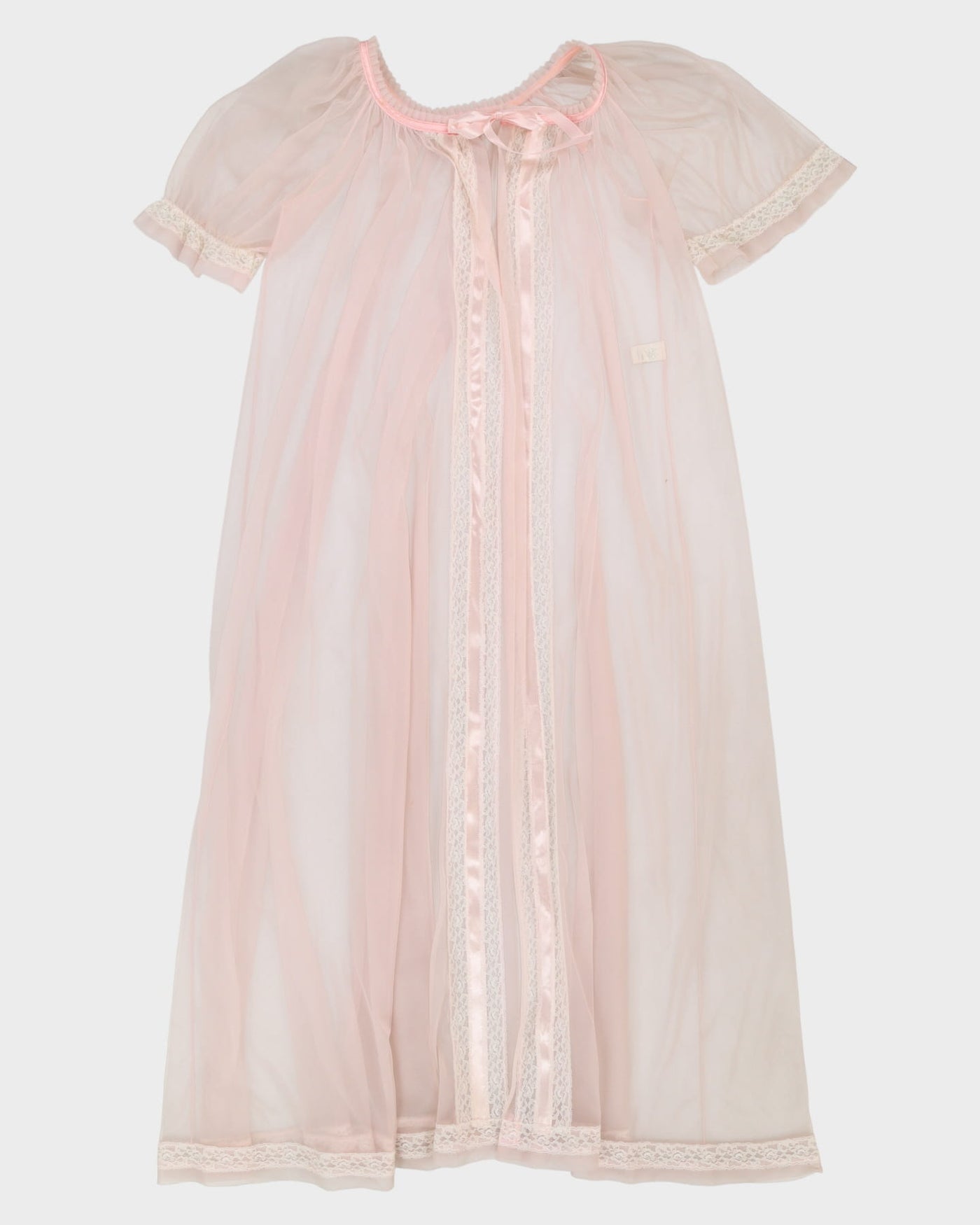 Vintage 1960's pale pink dressing gown - L