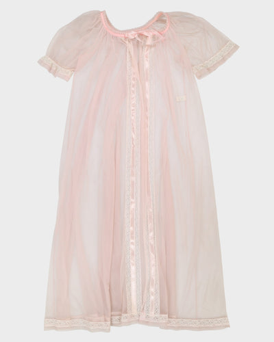 Vintage 1960's pale pink dressing gown - L