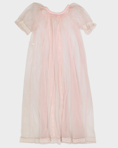Vintage 1960's pale pink dressing gown - L