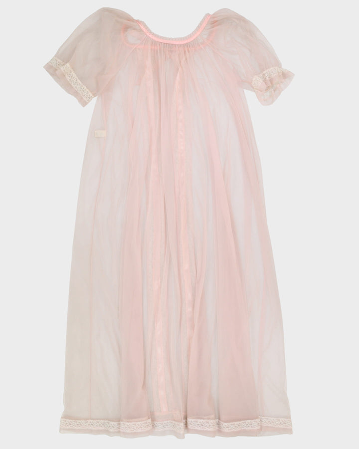 Vintage 1960's pale pink dressing gown - L