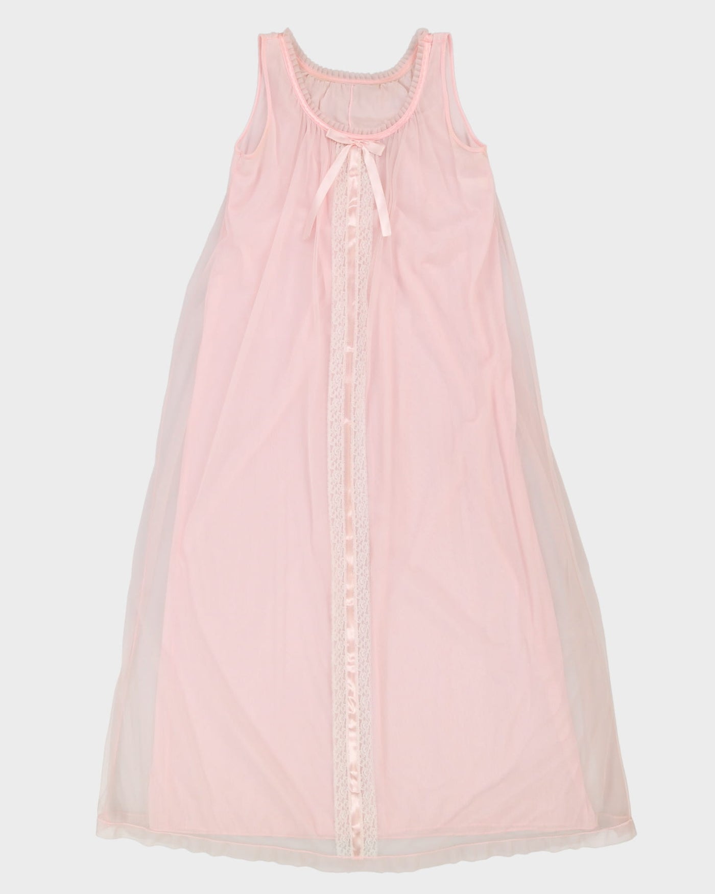 1960s pink layered slip dress - M