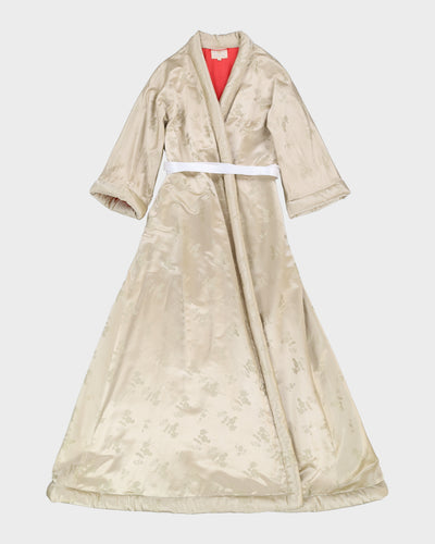 1960s Dynasty Floral Patterned Robe / Gown - S / M