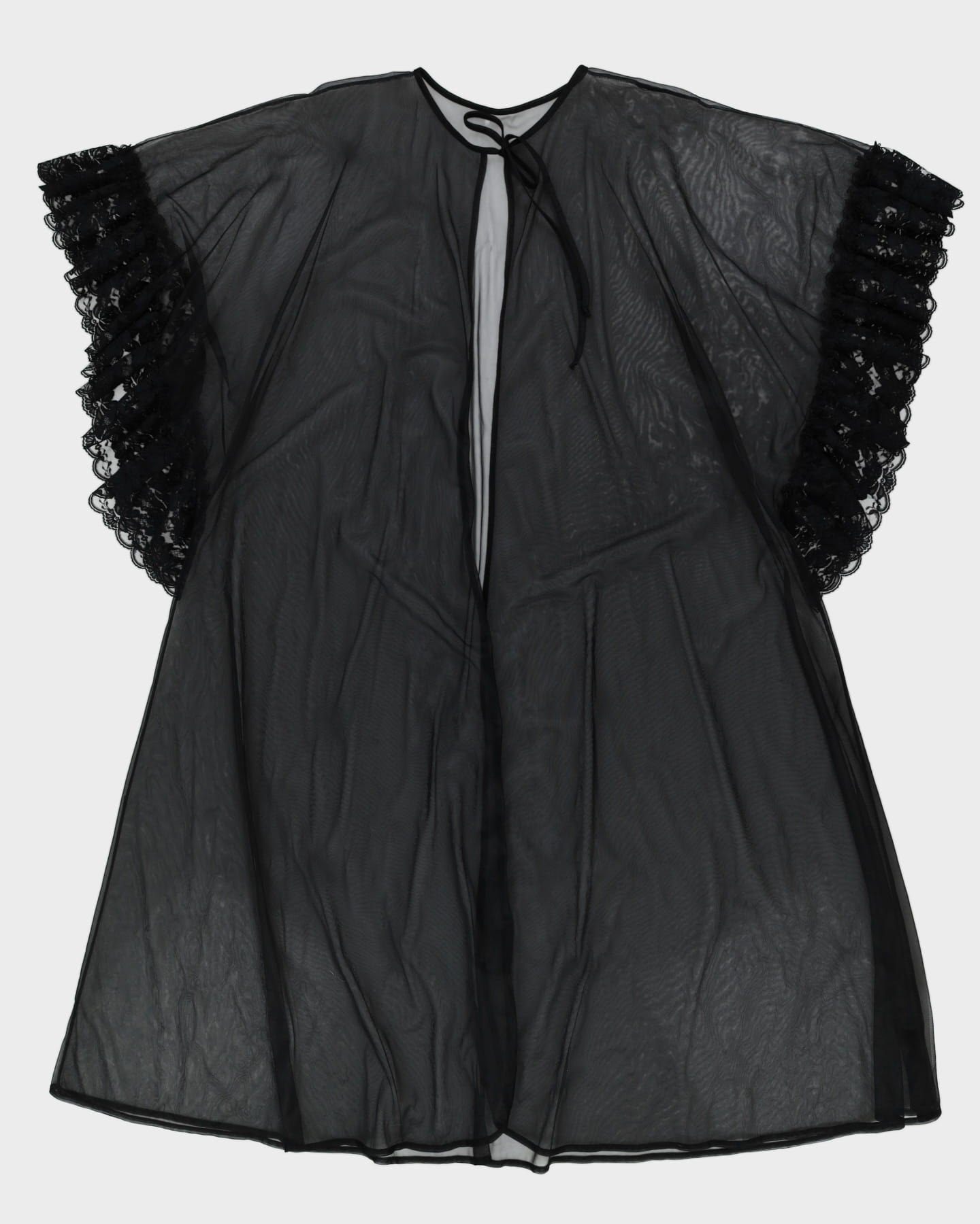Vintage 1960s Black Kaftan Style Dressing Gown - L / XL