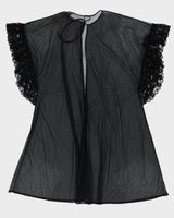 Vintage 1960s Black Kaftan Style Dressing Gown - L / XL