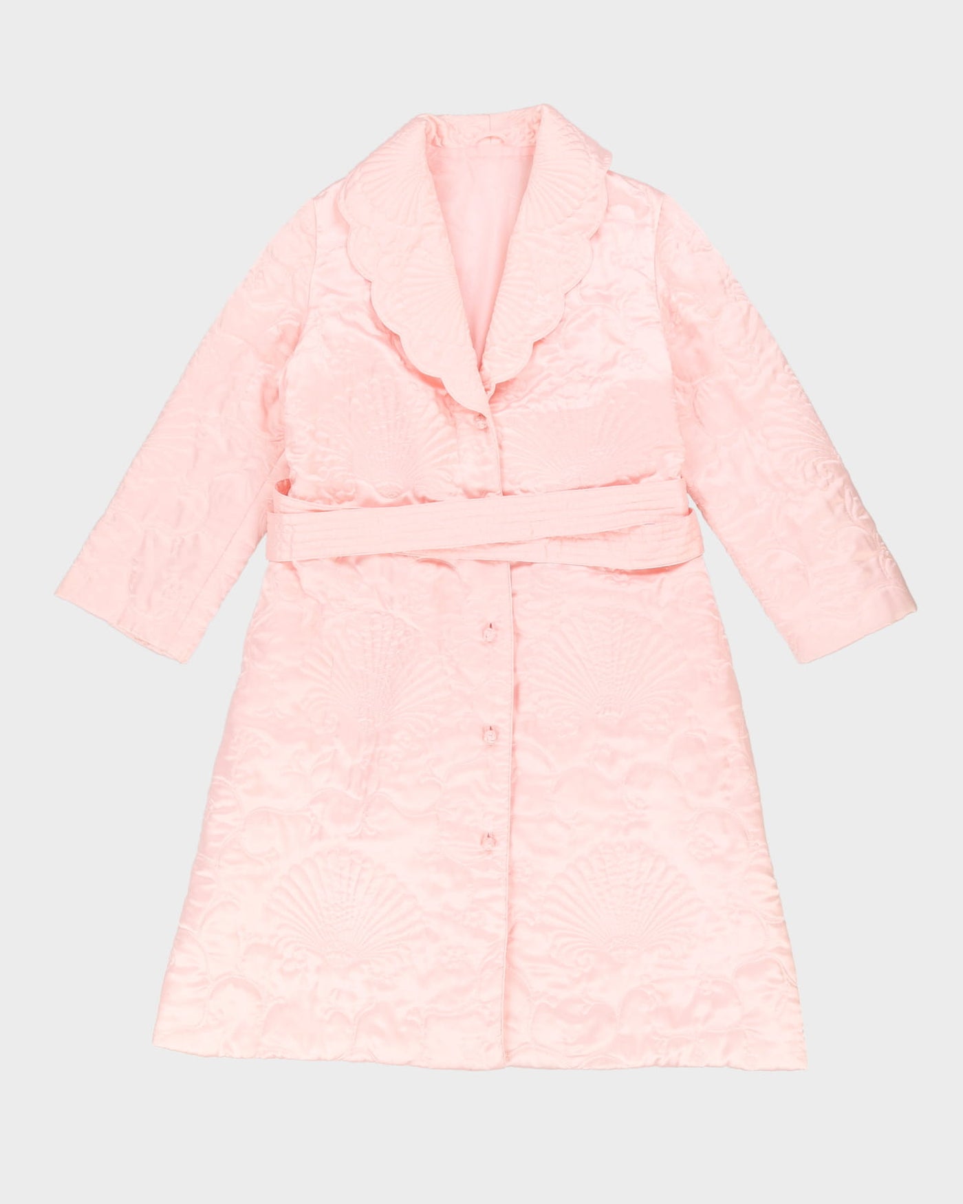 Vintage 1980s Pink Quilted Dressing Gown - L