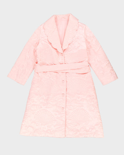 Vintage 1980s Pink Quilted Dressing Gown - L