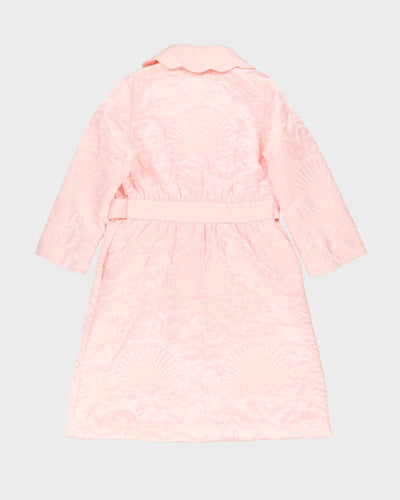 Vintage 1980s Pink Quilted Dressing Gown - L