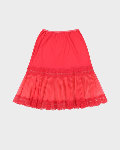 Vintage Pink Lace Detailed Lingerie Skirt - S